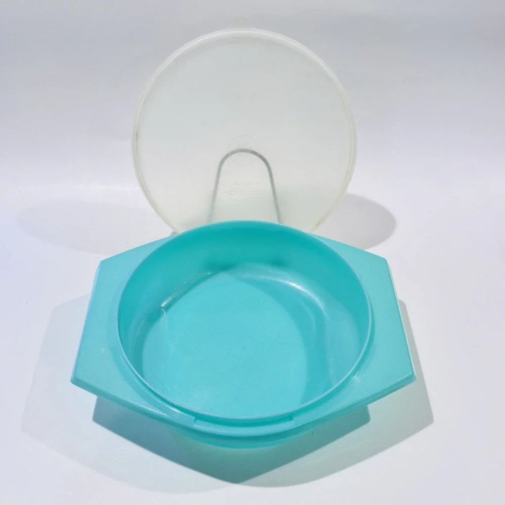 Vintage Tupperware Jadeite Storage Bowl w Lid‎ & Handles No. 786-2 No Grater